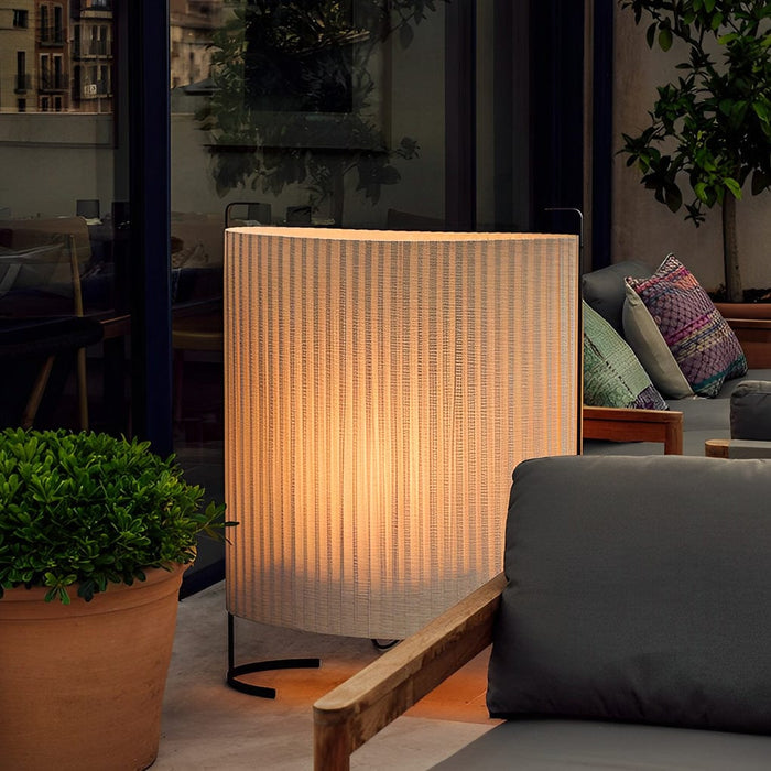 Aluminum 42'' Novelty Floor Lamp with Fabric Shade Outdoor Standing Lamp