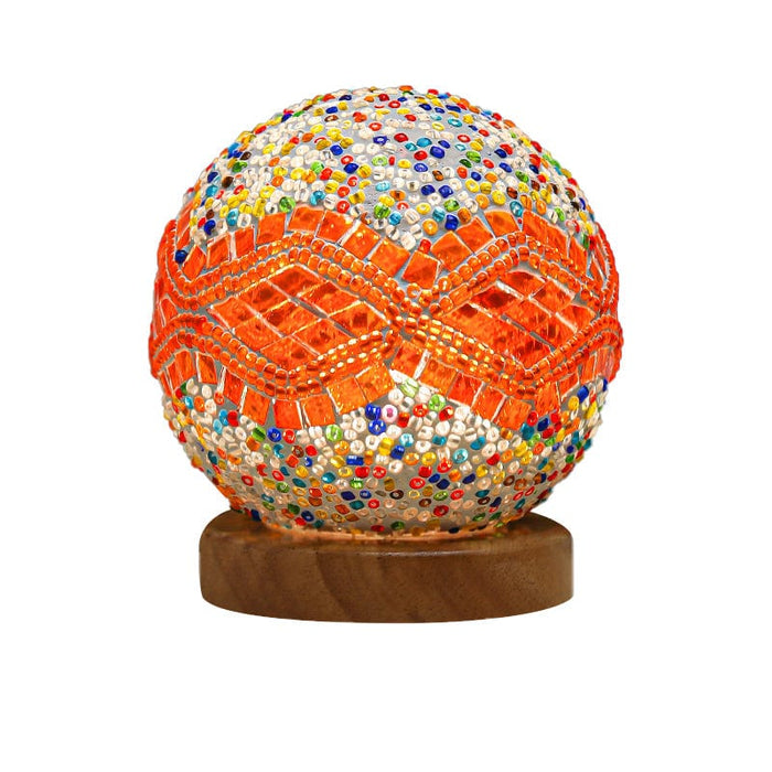3.9'' Spherical LED Dimmable Glass Bohemian Baroque table lamp Mosaic Night Light