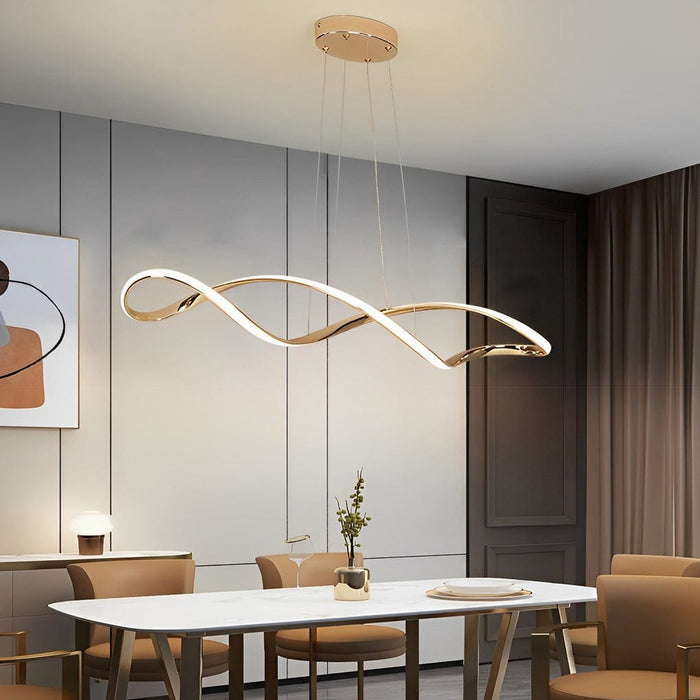 Creative Waves Stepless Dimming LED Electroplating Modern Chandelier