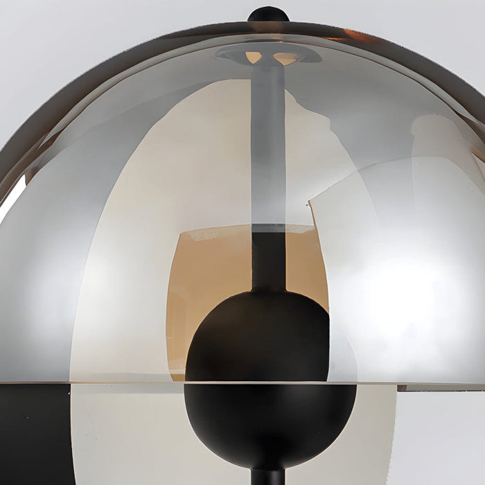 Theia Table Lamp with Vertical Semi-Sphere and Horizontal Smoked Shade
