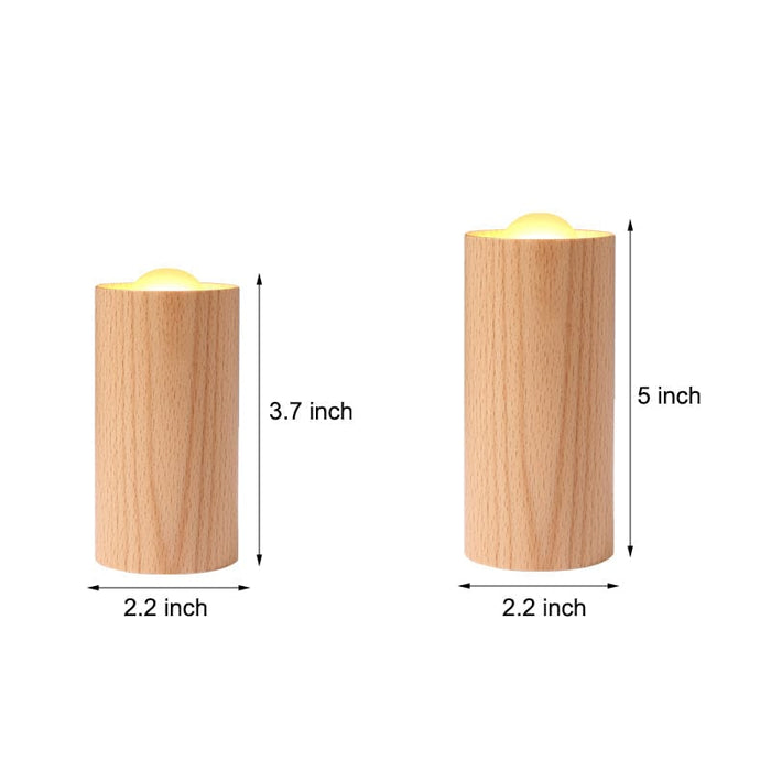 Wood Candlelight USB Rechargeable LED Airflow Control Modern Table Lamp
