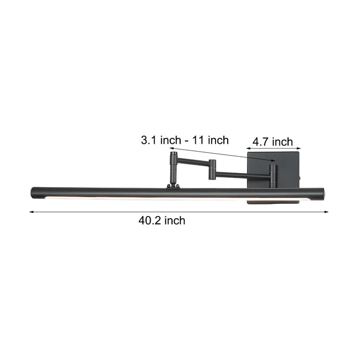 40'' Strip Swing Arm 3 Step Dimming LED Modern Bathroom Vanity Lights