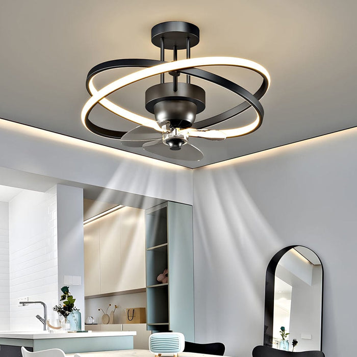 Modern 19.7-in LED Indoor Black and White Breeze Ceiling Fan with Light