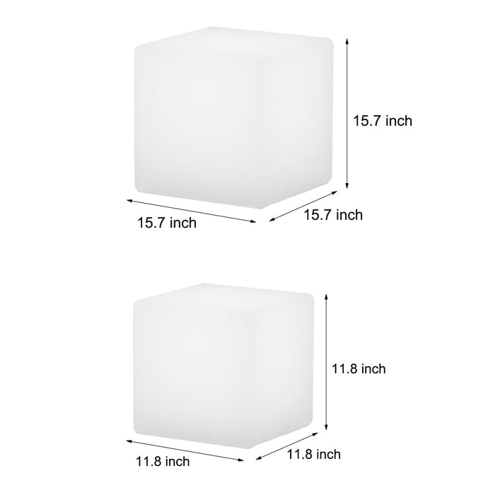 Waterproof Luminous Square Cubes LED White USB Solar Outdoor Floor Lamp