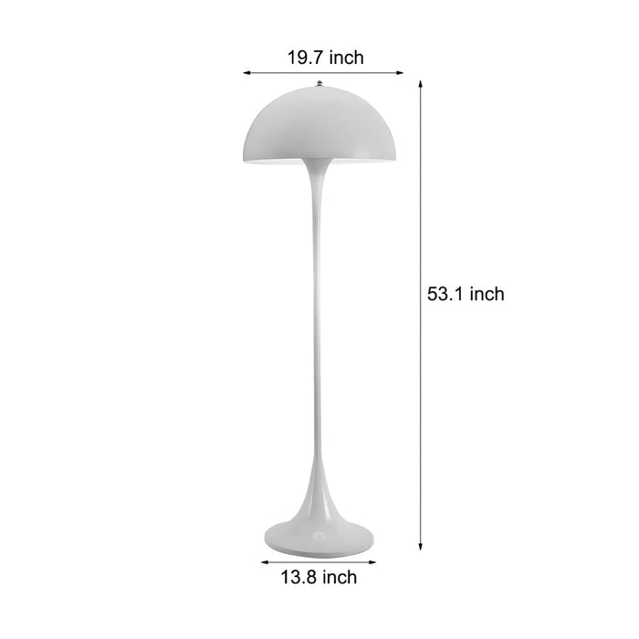 Iron White Mushroom Dome Floor Lamp With Arcylic Shade Half-sphere Dimming Standing Lamp