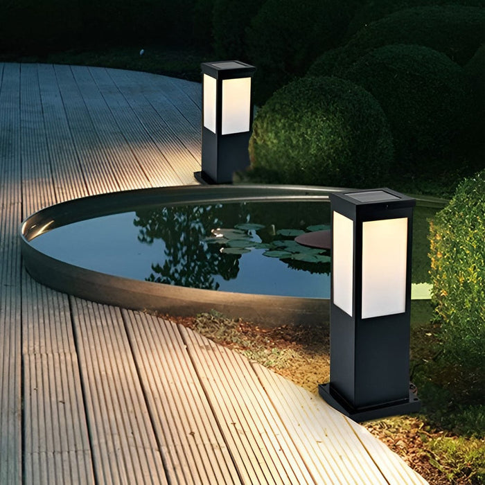 Square Waterproof LED Modern Solar Outdoor Path Lights Post Lights