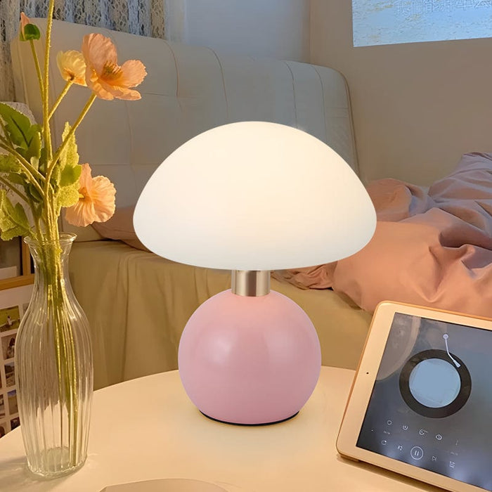7.8'' Metal Cute Mushroom Kids' Table Lamp Touch Switch 3 Step Dimming LED Night Light