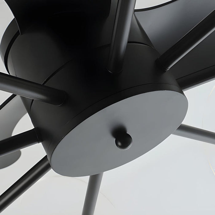 31-In Black Round Acrylic Ceiling Fan with Light and Remote. 3 Blades