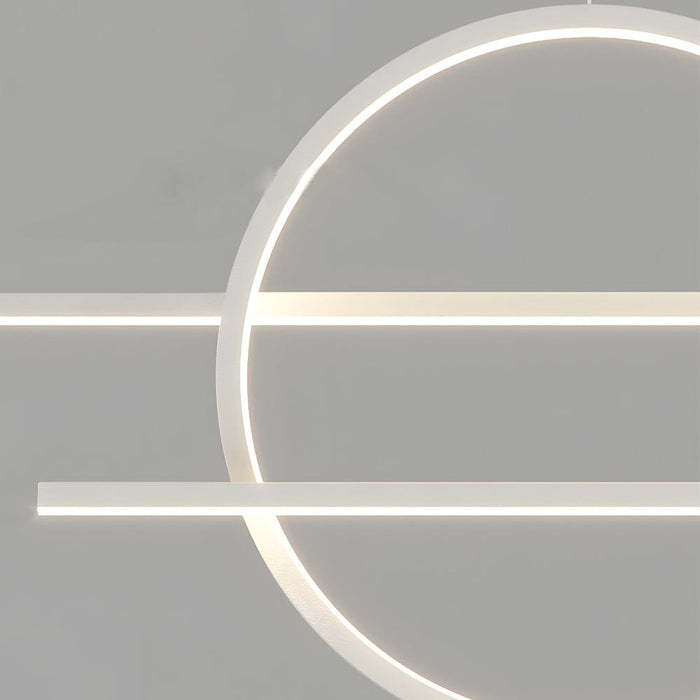 39.4'' Dimmable Ring Linear LED Island Chandeliers for Dining Room. Black/White