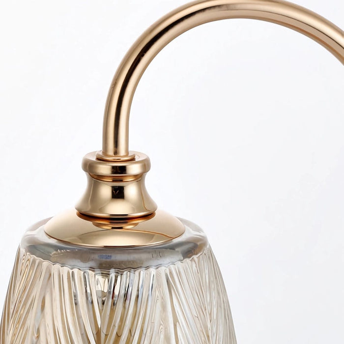 1-Light Glass Shade Candle Warmer Log Marble Table Lamp with Dimmer Switch