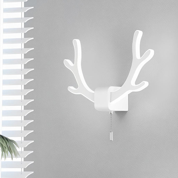 Creative Antlers Iron LED Nordic Wall Lamp Wall Light with Pull Switch