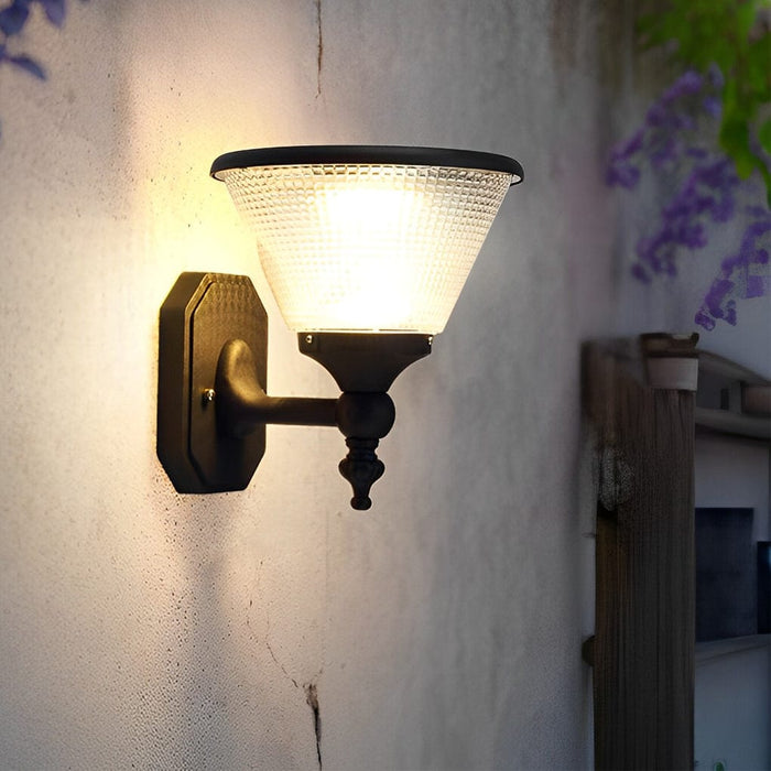 Round Waterproof LED Three Step Dimming with Remote Solar Wall Lights