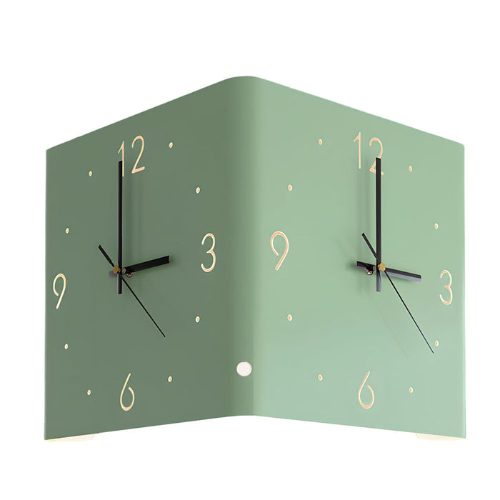 Mute USB Motion Sensor LED Foldable Double Sided Corner Wall Clock