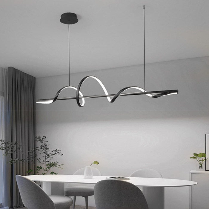 Wavy 360° Rotating Ring Three Step Dimming LED Nordic Chandelier Light