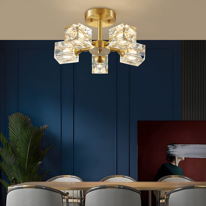 3/4/5/6-Light 180° Adjustable Crystal Shades Ceiling Light Fixture