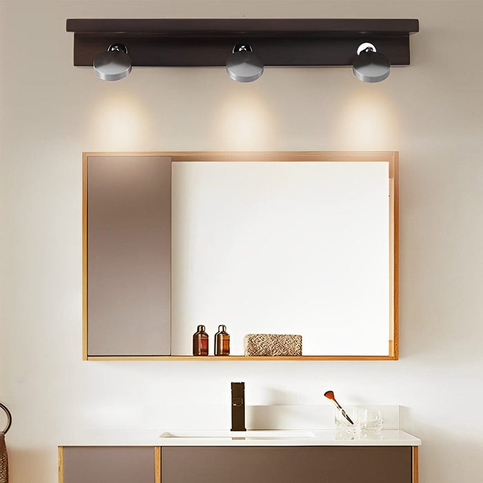 2/3 Lights Wood Adjustable Spotlights LED Vanity Light Mirror Bath Bar