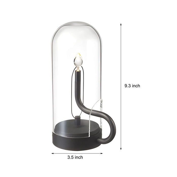 Clear Glass Dome Shaped Portable Cordless HYMN Table Lamp Candlestick Desk Ambient Lamp