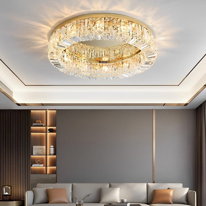 Traditional Circular Crystal LED Nordic Ceiling Light Flush Mount Lighting
