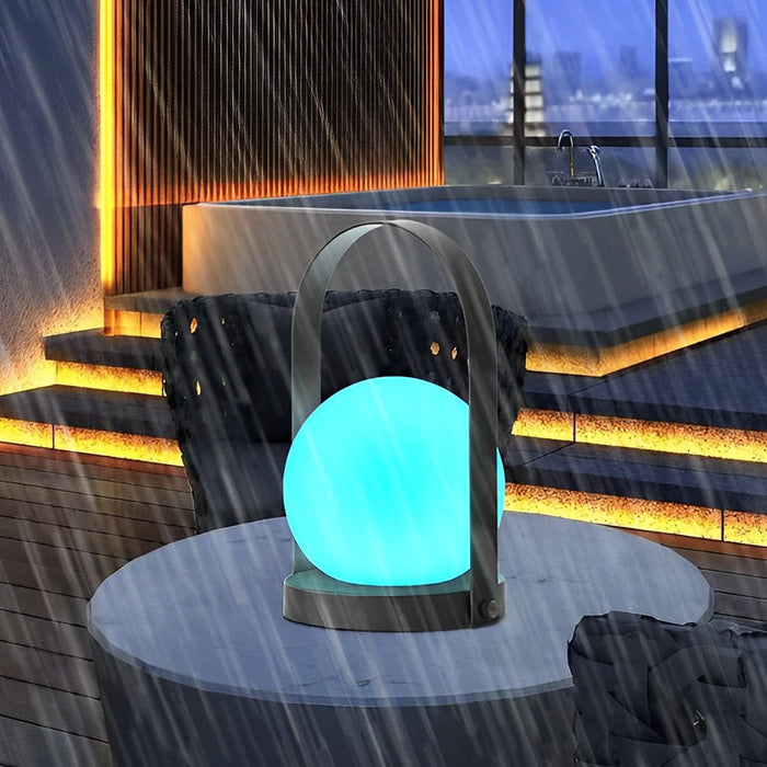 Portable Round Ball USB Rechargeable LED RGB Rotatable Table Lamp with Remote