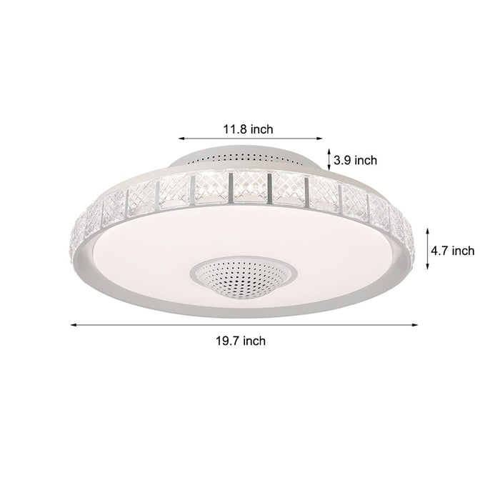 19.69'' Bladeless LED Indoor Smart Ceiling Fan with Light and Remote Control