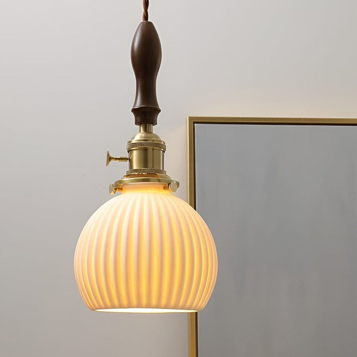 Creative Ceramic Copper LED 12W Nordic Pendant Light Plug in Wall Lamp