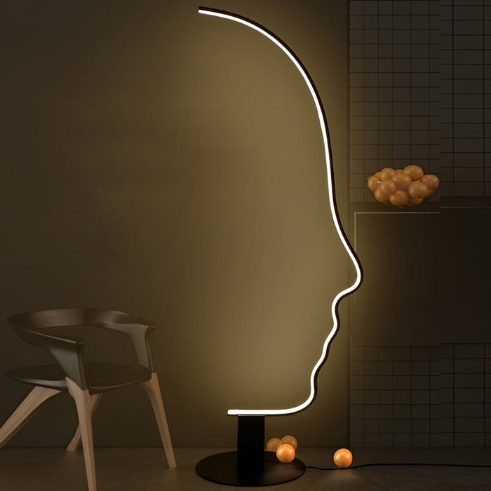 Simple Aluminum Face Multi Color RGB Shaped Floor Lamp Dimming LED Standing Lamp
