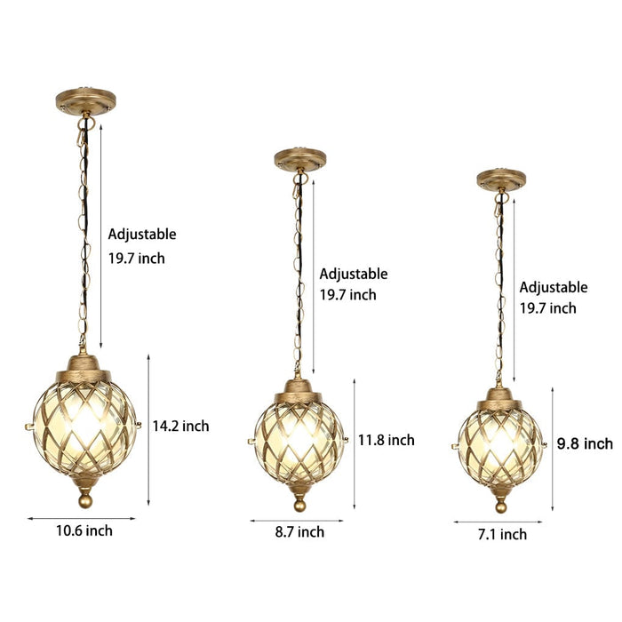 Waterproof Glass Ball Retro European Style Outdoor Chandelier