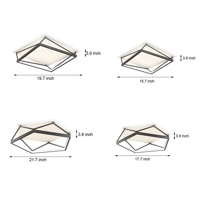 Nordic Geometric Art Black LED Flush Mount Ceiling Light