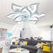 9-Flower Petal Shaped Ceiling Fan with Light and Remote, Modern Indoor LED Flush Mount Ceiling Fan-ErisView