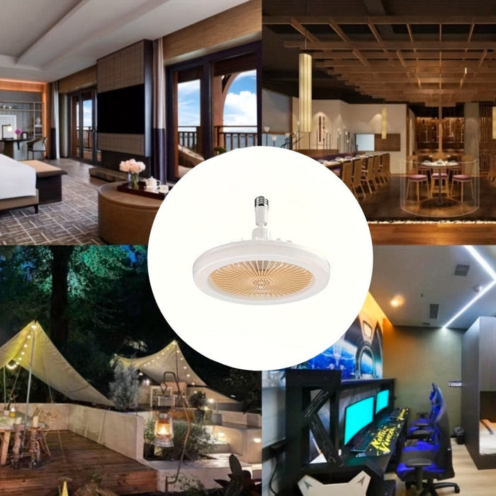 9 in. Small LED Ceiling Fan with Light Remote Control, Modern Smart Dimmable Ceiling Fan, Low Profile Flush Mount Bladeless Ceiling Fan Light-ErisView