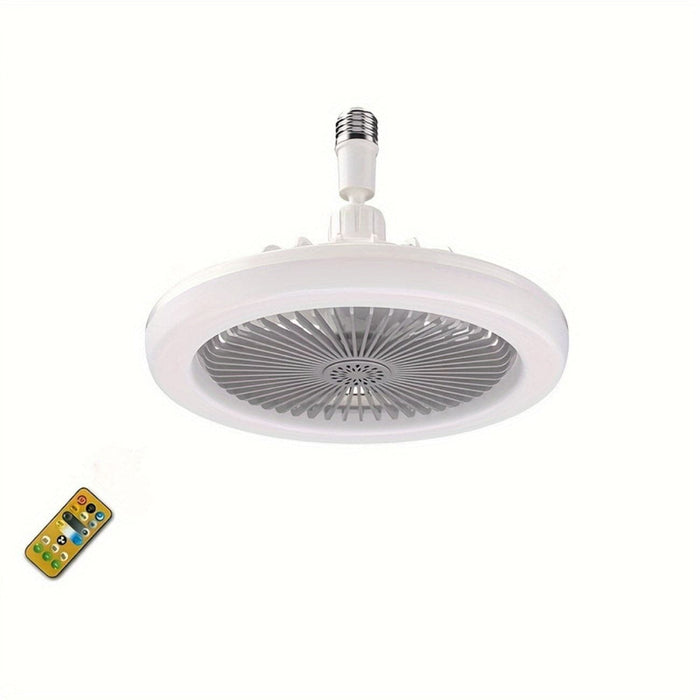 9 in. Small LED Ceiling Fan with Light Remote Control, Modern Smart Dimmable Ceiling Fan, Low Profile Flush Mount Bladeless Ceiling Fan Light-Gray-ErisView