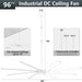 96 in. Huge Ceiling Fan, Black Outdoor Ceiling Fan NO Light, Industrial Outdoor Patio Ceiling Fans for Garage, Nice Ceiling Fans, Remote Control Fan-4-ErisView