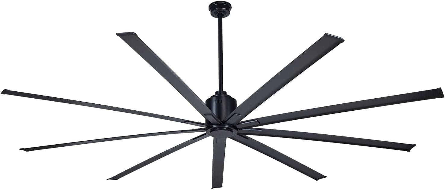 96 in. Huge Ceiling Fan, Industrial Ceiling Fan with Remote for Home Or Commercial, Black Outdoor Fans for Porch Patio Warehouse Restaurant Cathedral-1-ErisView