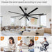 96 in. Huge Ceiling Fan, Industrial Reversible DC Ceiling Fan with Remote, Black Commercial Ceiling Fans for Porch Garage Shop-5-ErisView