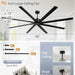 96 in. Huge Ceiling Fan, Industrial Reversible DC Ceiling Fan with Remote, Black Commercial Ceiling Fans for Porch Garage Shop-6-ErisView