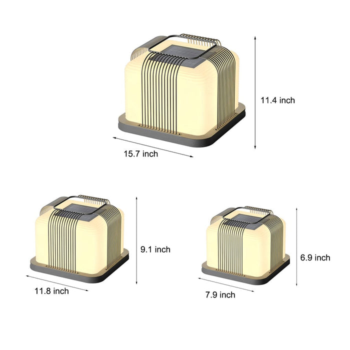 Square Creative LED Waterproof PE Shade Modern Solar Fence Post Lights