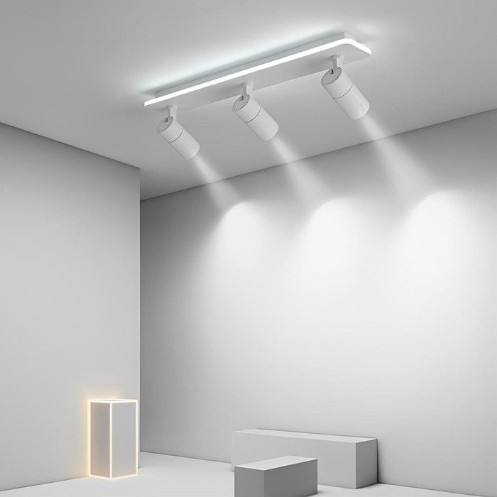 Minimalist Long Strip 2/3/4 Light LED Flush Mount Adjustable Spotlight