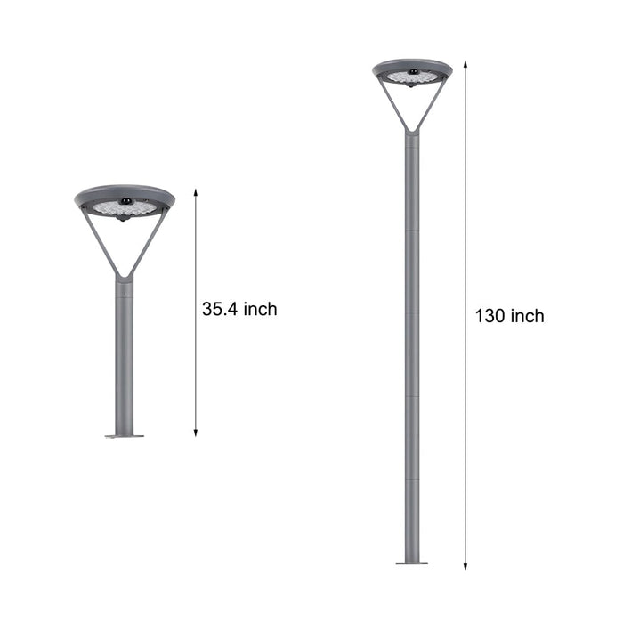 Solar Outdoor Post Garden Pole Light with Dual Motion Sensor