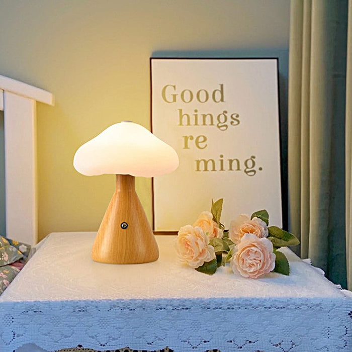 6.3'' Metal Mushroom Table Lamp LED Touch Dimming Bedroom Desk Night Light