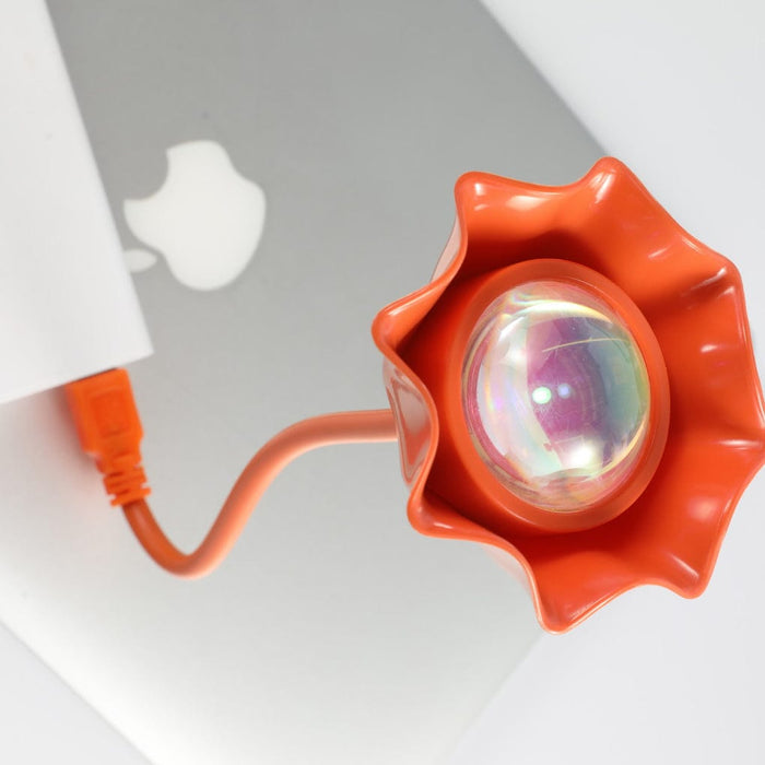 Flower Shaped Rainbow Color Sunset Lamp USB Projection Night Light