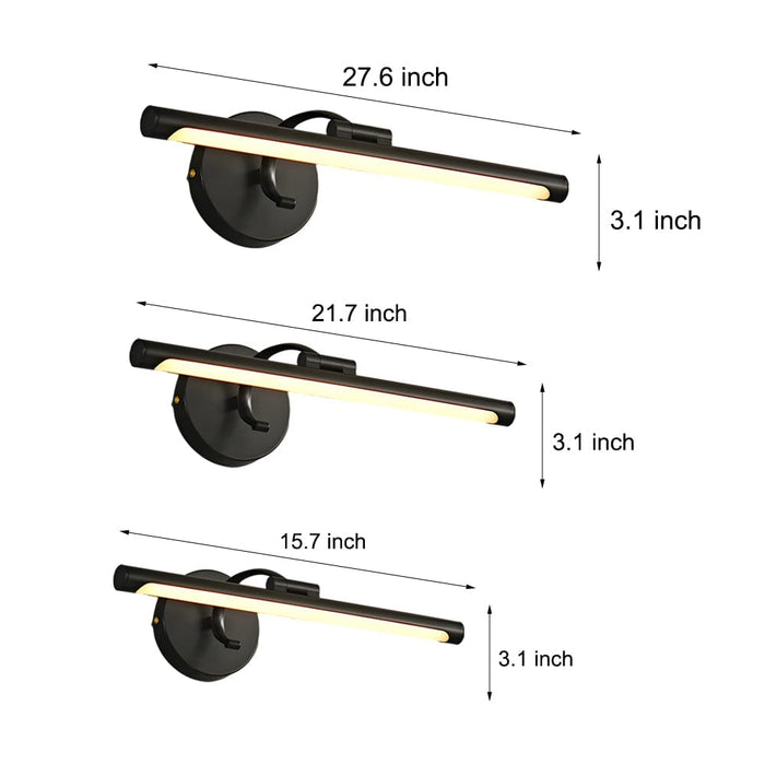 Modern Copper Linear Rotatable Vanity Light - LED Bath Bar over Mirror