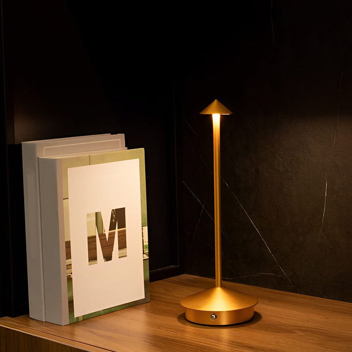 Long Rod Triangle Mushroom Table Lamp with 3 Step Dimmable USB Touch On/Off
