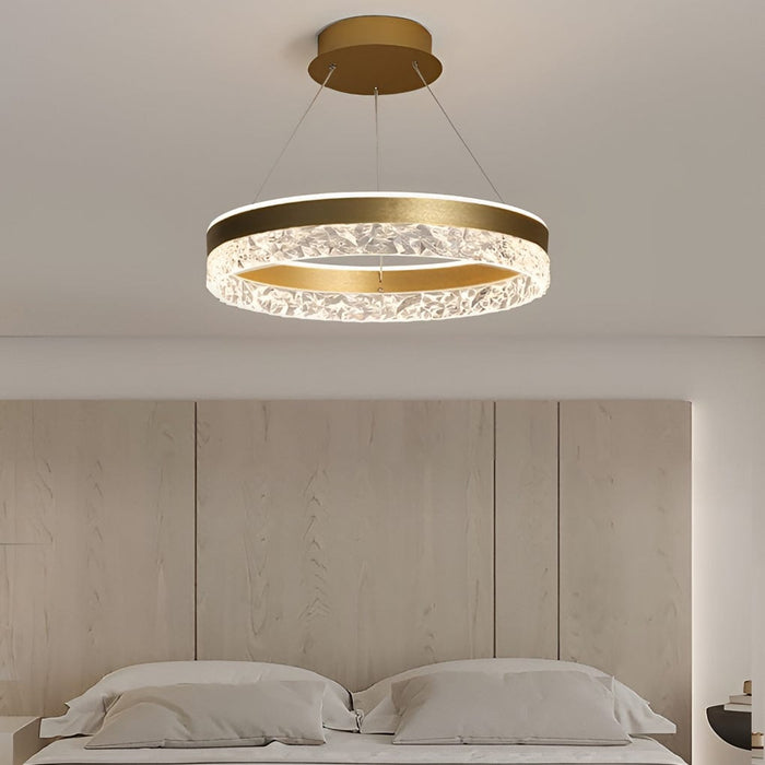 Circular Ring Three-step Dimming LED Modern Chandelier Island Lights