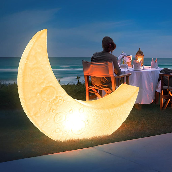 Resin Moon Chaise Longue Recliner Decor LED Modern Outdoor Floor Lamp