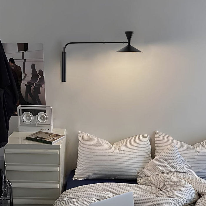 Marseille Swing Arm Wall Lamp Modern Wall Light in White/Black/Gray