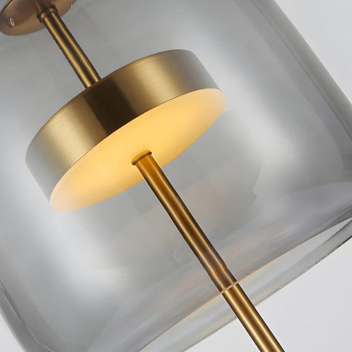 Jube Glass Lampshade table Lamp Smoky. Burned Earth Bedroom Lamp