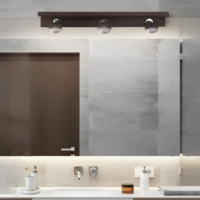 2/3 Lights Wood Adjustable Spotlights LED Vanity Light Mirror Bath Bar