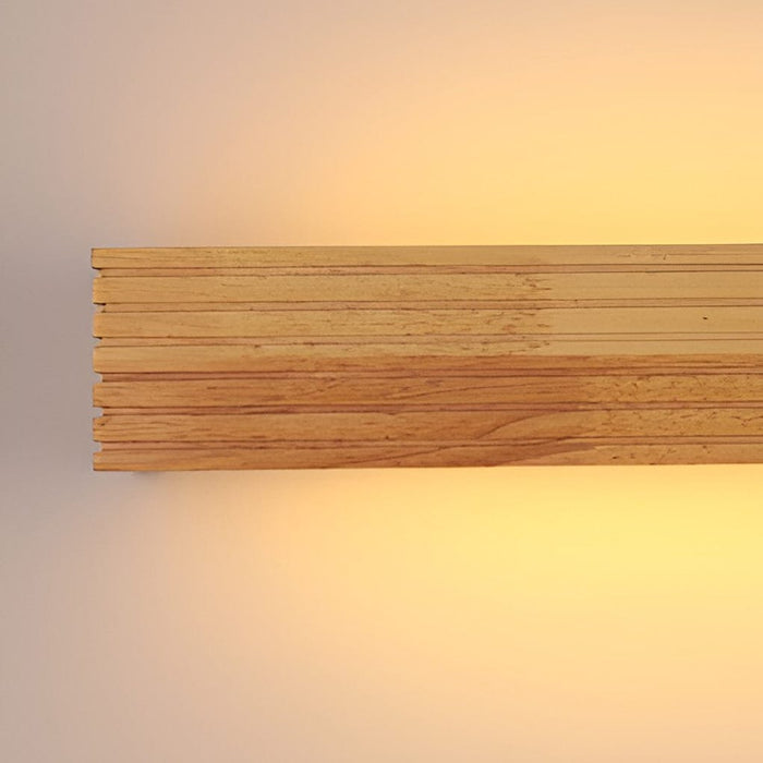 Wood Rectangular Waterproof LED Nordic Wall Sconce Lighting Mirror Light
