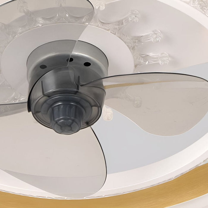 20'' Circular LED Modern Flush Mount Ceiling Fan with Lights