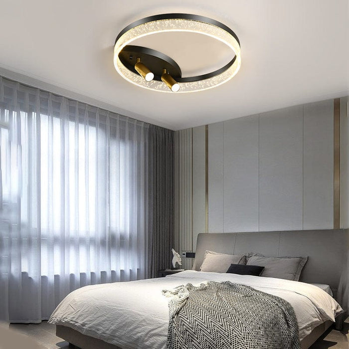 Round 3 Step Dimming LED Creative Modern Ceiling Lights with 2 Spotlights